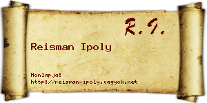 Reisman Ipoly névjegykártya